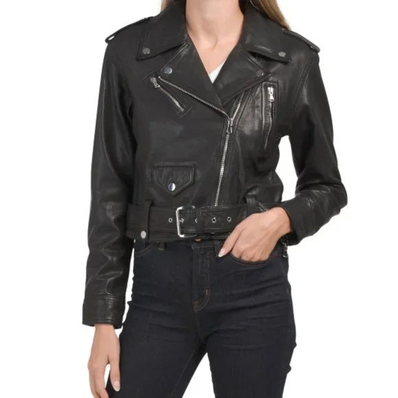 Joe's The Payton Black Leather Biker Jacket - Picture 1 of 4